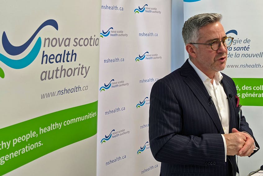 Dr. Brendan Carr, the new CEO of the Nova Scotia Health Authority, spoke to media Tuesday in Halifax.