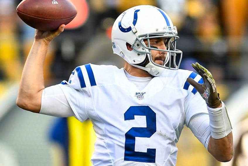 Colts quarterback Brian Hoyer will start in place of the injured Jacoby Brissett on Sunday.