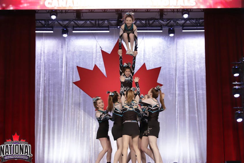 Valley Cheer Athletics’ Senior 4.2 Bulletproof won the club’s first national banner at the April 6 and 7 Canadian Cheer Evolution’s 2019 National Championships.