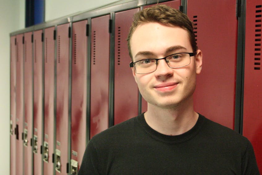 Blake Colbran looks like a typical high school student but the 20-year-old dropped out at 15. Now with two scholarships in his back pocket, he’s getting ready to tackle post-secondary education in the fall. PAUL HERRIDGE/THE SOUTHERN GAZETTE