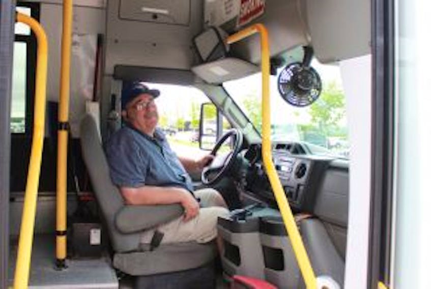 ['<p>CHAD Transit is seeking public input on a fixed route transportation system as the organization prepares a business model. Pictured is driver Reggie Degruchy, stopped at one of the proposed stops – the Pictou County Wellness Centre.&nbsp;</p>\n&nbsp;']
