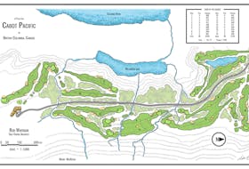 Shown is the layout for Cabot Revelstoke in British Columbia. It's reported the new course, being built by Cabot who are the owners of Cabot Links and Cabot Cliffs in Inverness, is expected to open in 2023. Photo/cabotrevelstoke.com.