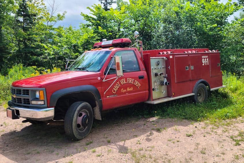 This mini-pumper owned and operated by the Cape North-based Cabot Volunteer Fire Department is out of service. The cash-strapped department cannot afford to replace the 26-year-old vehicle and is instead raising money to buy a new chassis that will carry the existing tank and almost-new pump. CONTRIBUTED