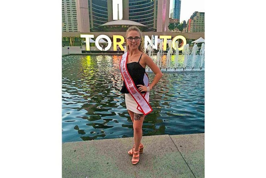 <p>Caitlyn Simms is seen in Toronto where she was named Miss Newfoundland and Labrador Petite in the regional portion of the Miss Petite Canada Globe pageant.</p>