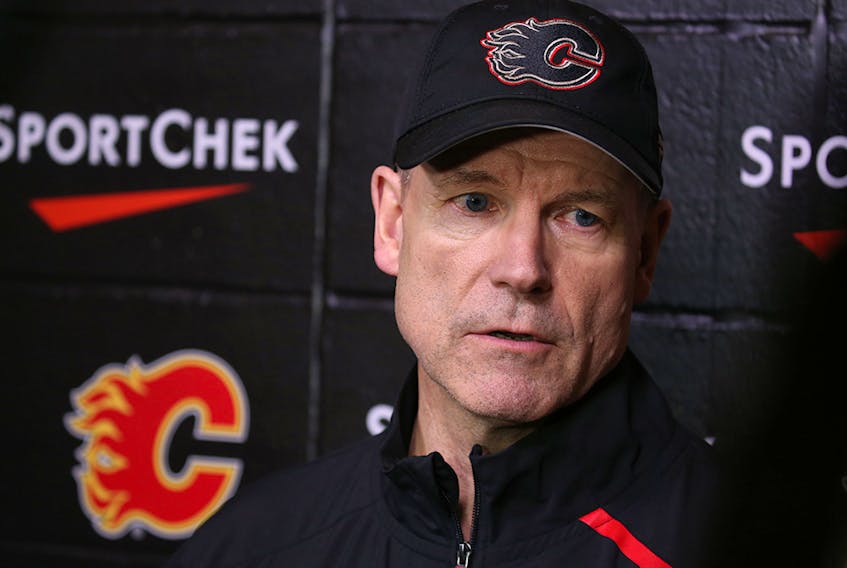 Calgary Flames head coach Geoff Ward on Wednesday, February 5, 2020.  Gavin Young/Postmedia