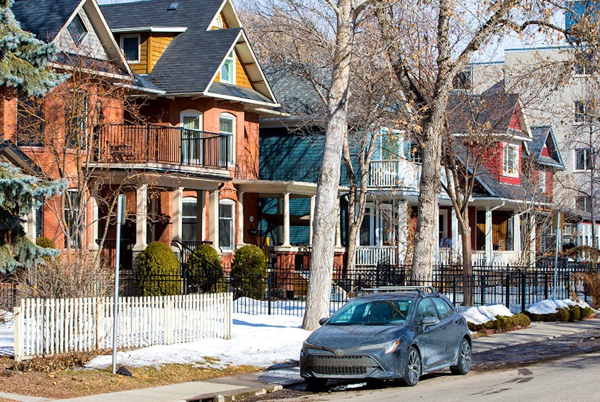 Homes in Calgary's Mission neighbourhood were photographed on Monday, March 2, 2020. Homeowners will see an increase in the provincial property tax portion of their total tax bill this year according to the city. Gavin Young/Postmedia