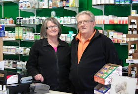 Valerie LeBlanc and Maurice Poirier are owners of the Trofel Health Foods store in Chéticamp. They've expressed concerns that fishers coming to their community for the start of the fishing season do not have to follow 14-day isolation rules designed to limit the spread of COVID-19. CONTRIBUTED