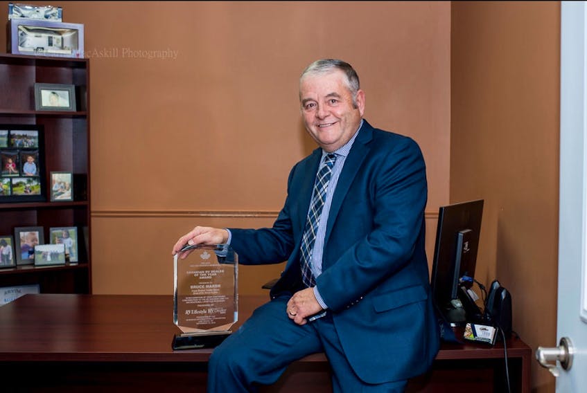 Bruce Marsh, owner of Cape Breton Trailer Sales, is the recipient of the Walt Paseska Memorial Canadian RV Dealer of the Year 2019. CONTRIBUTED