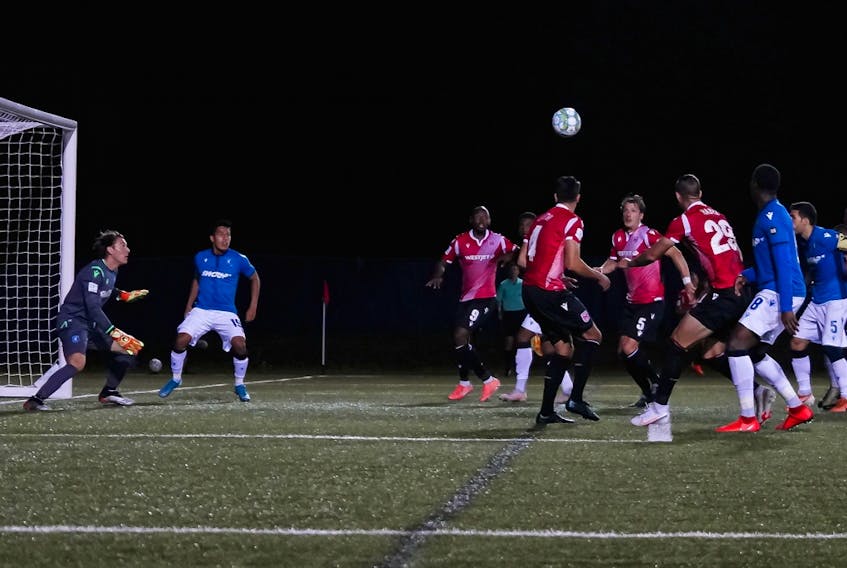 FC Edmonton takes on Cavalry FC during The Island Games in Charlottetown, P.E.I. on Aug 20, 2020.