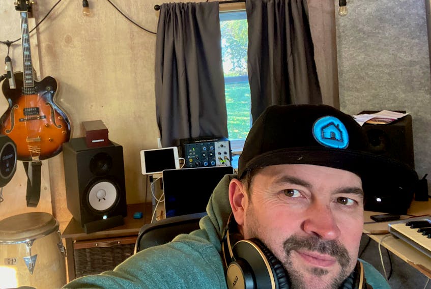 When COVID-19 restrictions earlier this year led to concert cancellations, Cape Breton musician Keith Mullins used the downtime to build his own home studio in Baddeck. CONTRIBUTED
