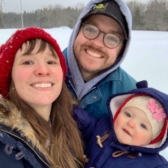 The Beaton family enjoying some outdoor time this past winter. From left, Kate, husband Morgan Murray and one-year-old daughter Mary. CONTRIBUTED