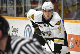 Cape Breton Eagles defenceman Adam McCormick set three team records during the 2019-20 regular season for his impressive plus-45 rating. McCormick is also one-point shy of second place for most assists by a defenceman in team history, a feat he could accomplish next season. JEREMY FRASER/CAPE BRETON POST