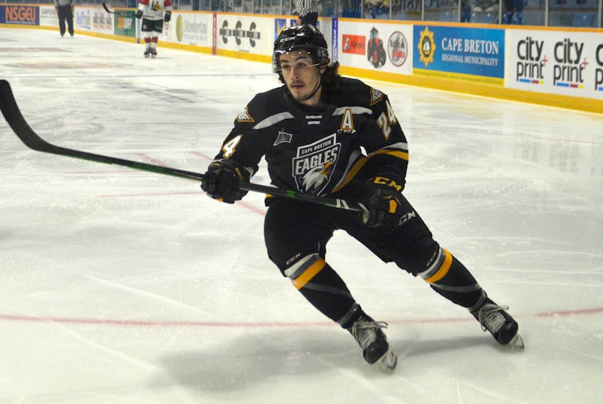 Ryan Francis of the Cape Breton Eagles is ranked No. 55 overall among North American skaters for the 2020 NHL Entry Draft. The Beaver Bank, N.S., product enters the draft coming off a breakout year where he recorded 24 goals and 72 points in 61 games during the 2019-20 Quebec Major Junior Hockey League season. JEREMY FRASER • CAPE BRETON POST