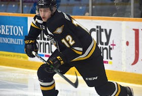 Connor Trenholm of the Cape Breton Eagles is playing in his rookie season in the Quebec Major Junior Hockey League. The Cole Harbour native has five assists in 42 games and is on the verge of scoring his first career major junior goal. JEREMY FRASER/CAPE BRETON POST