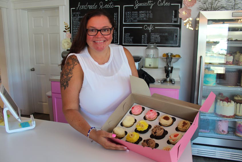 Not Just Cakes Sweet Studio owner Tara Parsons-Donovan displays some of her popular cupcakes which will be offered at 15 per cent off in September for those participating in the Cape Breton Regional Chamber of Commerce Flash the Pass promotion. GREG MCNEIL/CAPE BRETON POST
