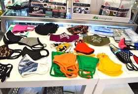 Some children’s and adult’s non-medical washable masks on display at Emerald Isle on Welton Street in Sydney. Sharon Montgomery-Dupe/Cape Breton Post