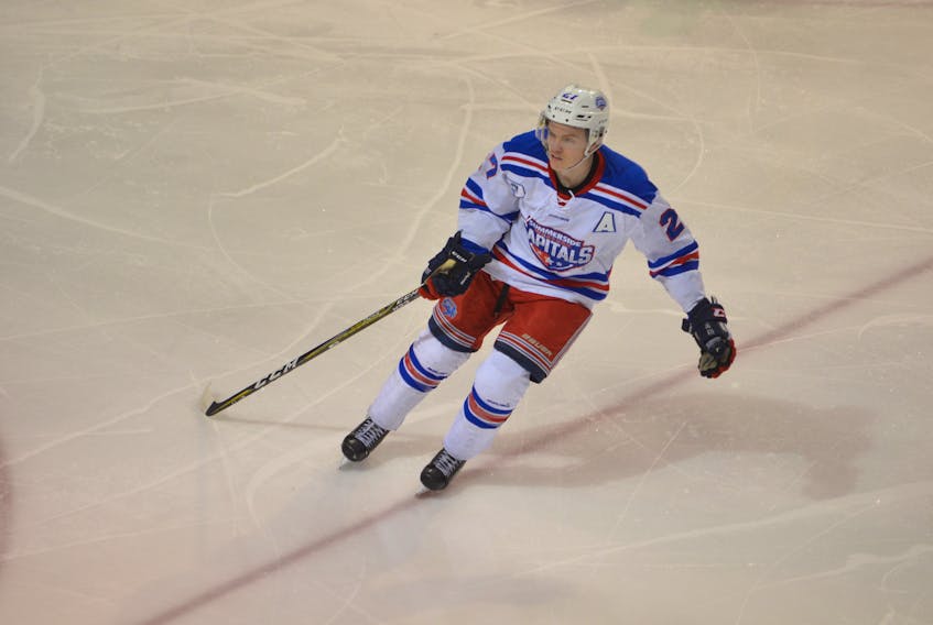 Summerside D. Alex MacDonald Ford Western Capitals forward Brodie MacArthur recorded three points against the Edmundston Blizzard on Saturday night.