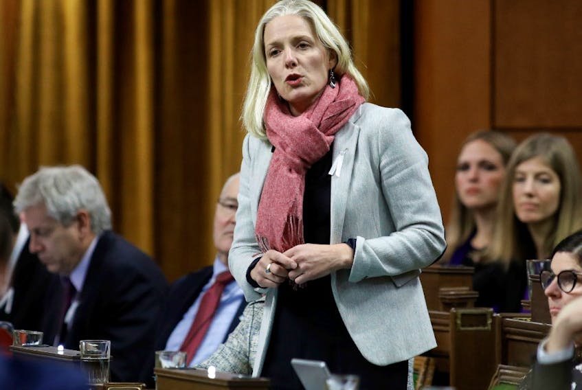 Canada's Minister of Infrastructure and Communities Catherine McKenna speaks during Question Period in the House of Commons on Parliament Hill in Ottawa, Ontario, Canada December 6, 2019. 