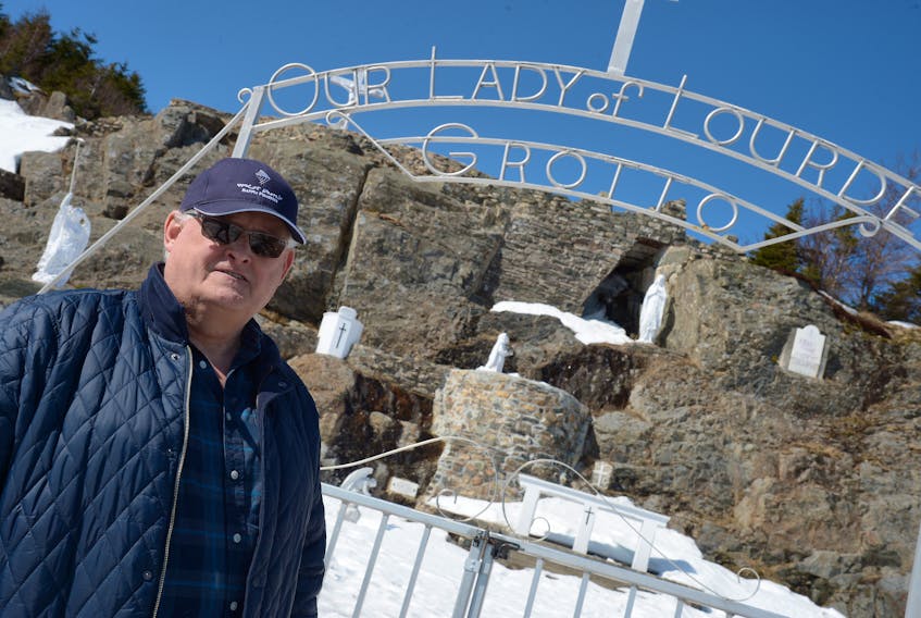 Dan Kavanagh, chair of the finance committee for St. Agnes’ and St. Michael’s Parish in Pouch Cove and Flatrock, stands near the Our Lady of Lourdes Grotto in Flatrock.

Keith Gosse/The Telegram