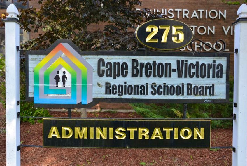 This sign can be found at the entrance to the Cape Breton-Victoria Regional School Board's administration building in Sydney.