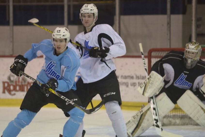 From left, Sydney native Mitch Balmas and Jake Barter, both of the Charlottetown Islanders, were traded to the Gatineau Olympiques on Wednesday.