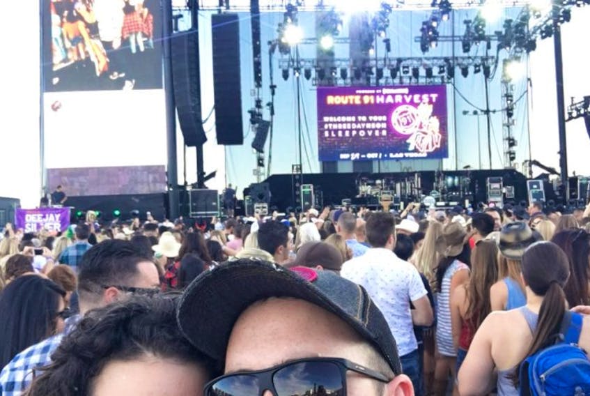 Ryan and Jessica Cholock took this picture on their first night of the Route 19 Harvest music festival in Las Vegas. The couple had flown to Nevada for their one-year anniversary to see country singer Eric Church perform.