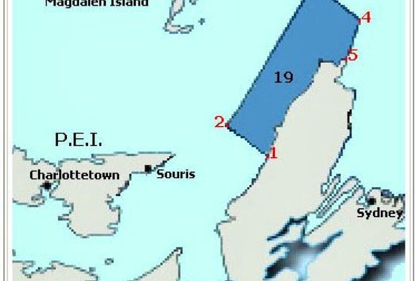 This map depicts fishing area 19 which the Department of Fisheries and Oceans is proposing as a marine protected area.
