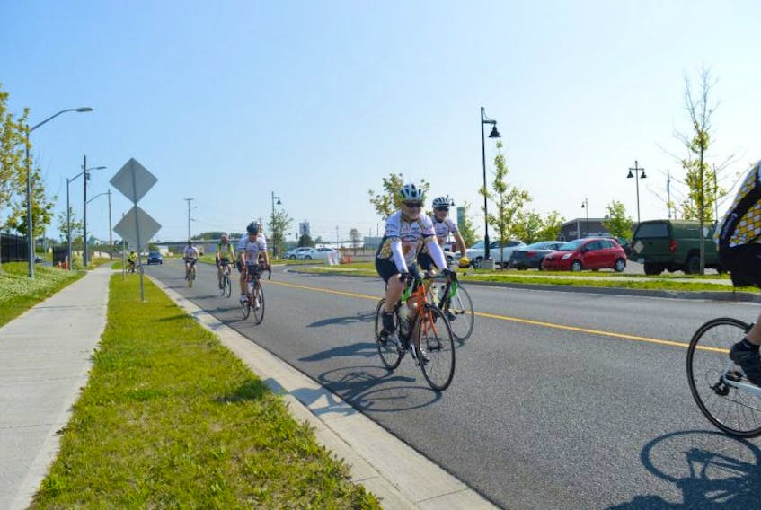 Participants in the 2016 Heartland Tour in Cape Breton are shown leaving Open Hearth Park in Sydney to begin their ride. The cycling tour that promotes the positive health outcomes of exercise will return to Cape Breton on Thursday.