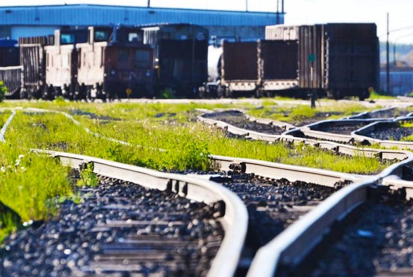 A view toward the Cape Breton and Central Nova Scotia rail yard in Sydney's north end is shown in this file photo.