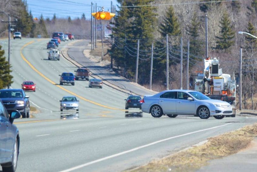 Vehicles making a left turn onto Yolanda Drive are forced to drive across the path of oncoming traffic that area residents say moves too fast. The province has confirmed it will spend $2 million upgrading the intersection with traffic lights and turning lanes.