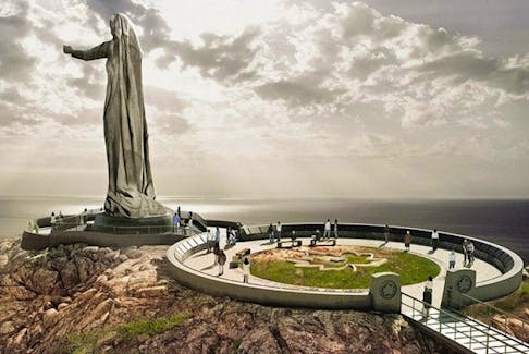 Shown above is an artist’s rendition of the Mother Canada monument that supporters of a war memorial project hoped would be erected at Green Cove in the Cape Breton Highlands National Park.