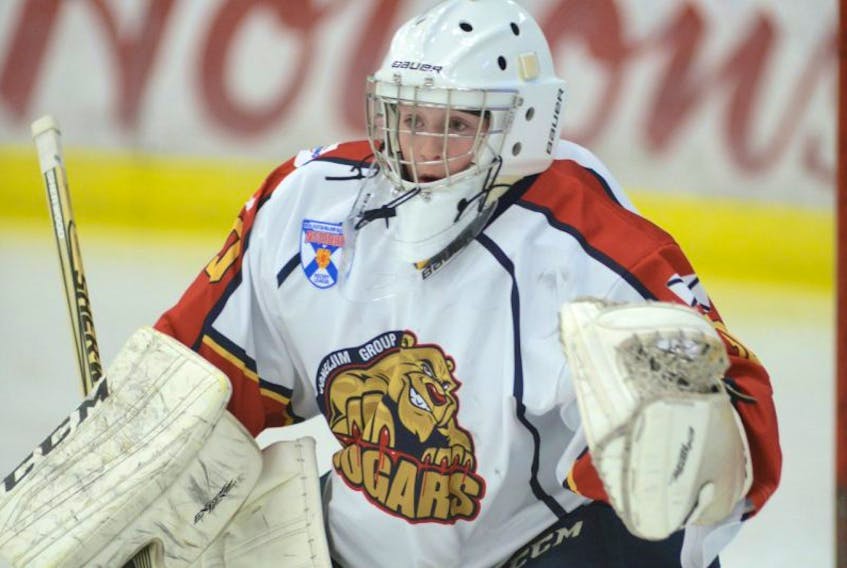Goaltender Jack Cashen is one of four returning players on the roster for the Joneljim Cougars of the Nova Scotia Major Bantam Hockey League.
