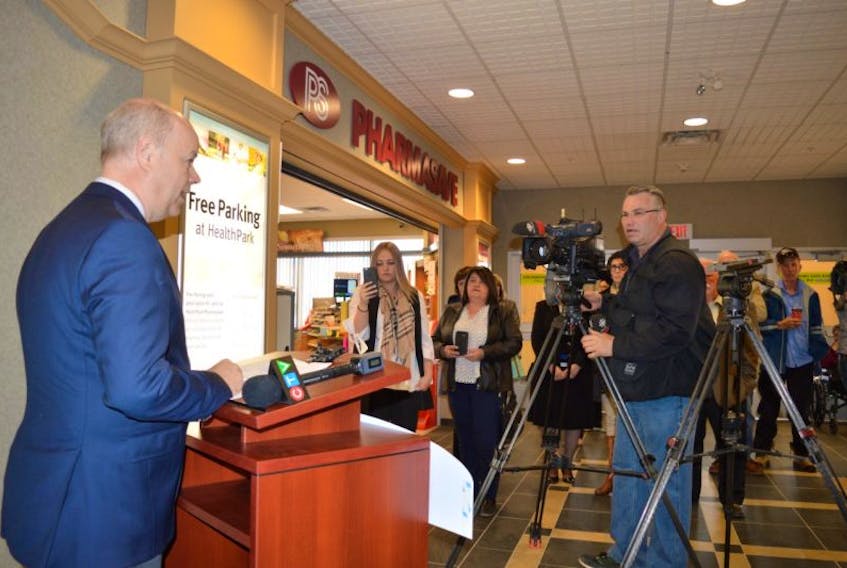 Progressive Conservative Leader Jamie Baillie held a press conference at the Health Park at the Cape Breton Regional Hospital in Sydney on Monday. On the agenda were issues that include doctor recruitment and a shortage of specialists.