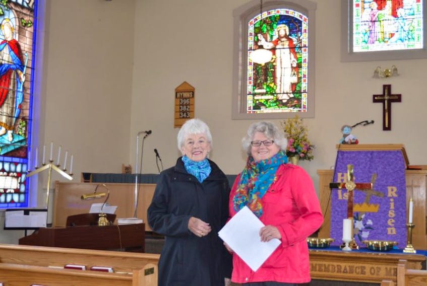 Esther Bonar, left, and Mary Quirk are looking forward to the Sydney Presbyterial UCW spring rally Saturday. The event will be hosted by the Columba United and Westmount United UCWs at St. Columba Church in Leitches Creek.