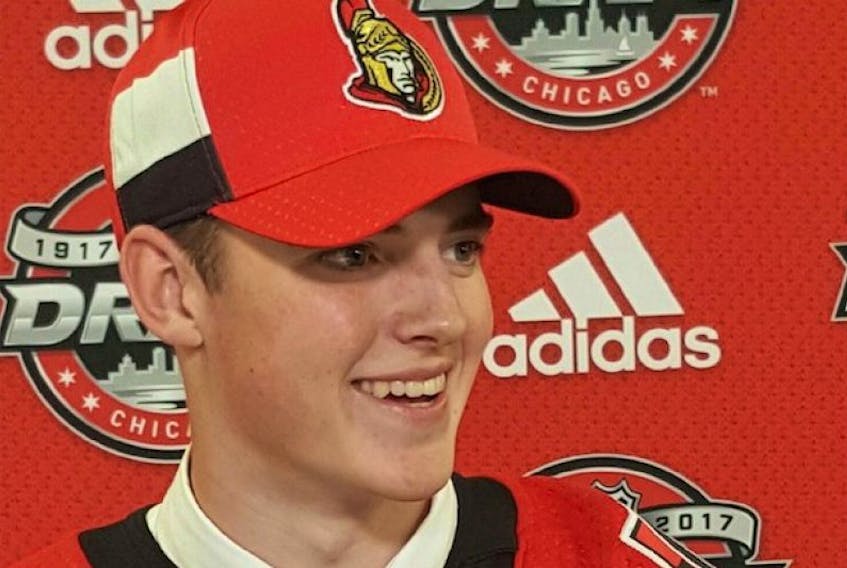 Cape Breton Screaming Eagles forward Drake Batherson was chosen by the Ottawa Senators in the fourth round, 121st overall, in the 2017 NHL draft on Saturday in Chicago.