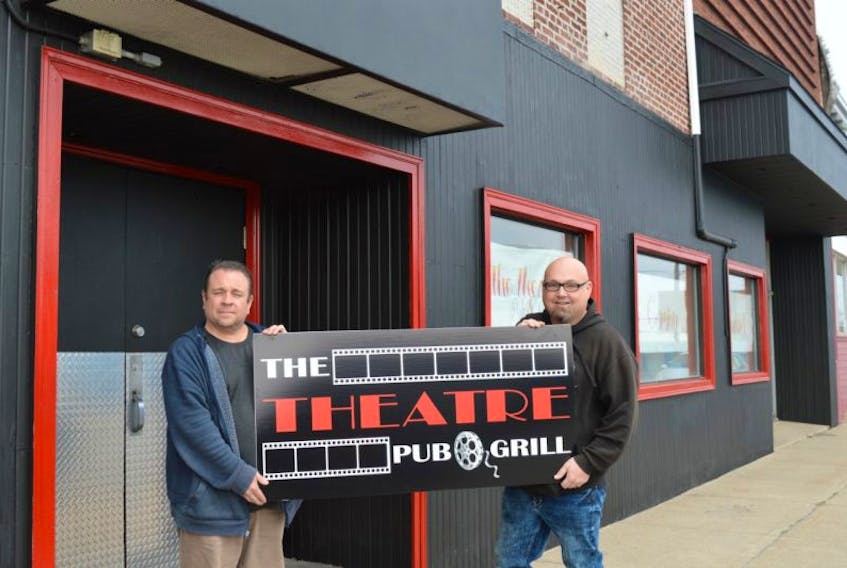 The Theatre Pub & Grill co-owners Tom Ransome, left, and Tom Capstick are busy getting ready for their grand opening on Saturday, May 6.
