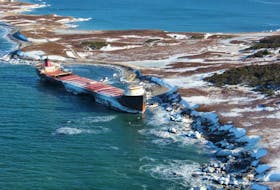 The MV Miner can be seen here off Scatarie Island. The Cape Breton Post recently received documents related to the $18.5-million cleanup of the wreck.
