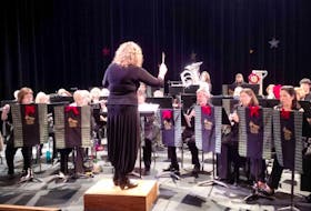 Laura Mercer is shown conducting the Second Wind Community Concert Band during a recent concert.