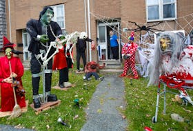 FOR HWEEN STORY:
Gerry Fex is seen at the front door of his Wallace Heights home in Dartmouth Thursday October 29, 2020. Fex admits that Halloween is his favorite holiday.

TIM KROCHAK PHOTO 
