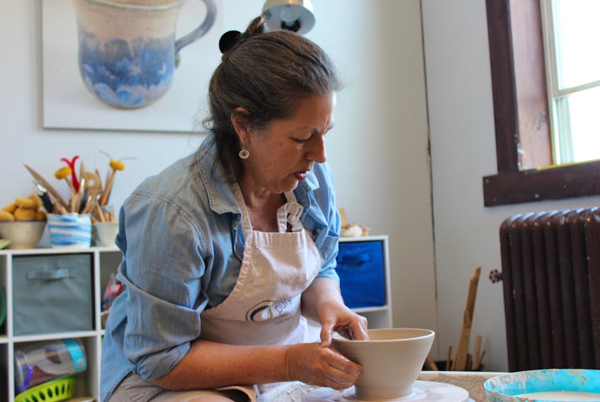 Before relocating to British Columbia in December, St. John’s potter Terrice Bassler donated her studio supplies to the Islaview Foundation so they can continue to create pottery for their fundraising efforts. -JUANITA MERCER/THE TELEGRAM FILE PHOTO