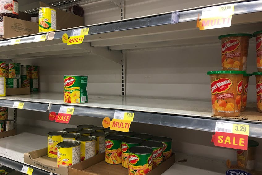 Grocery stores were running low on some staple products in March. ERIC WYNNE/Chronicle Herald