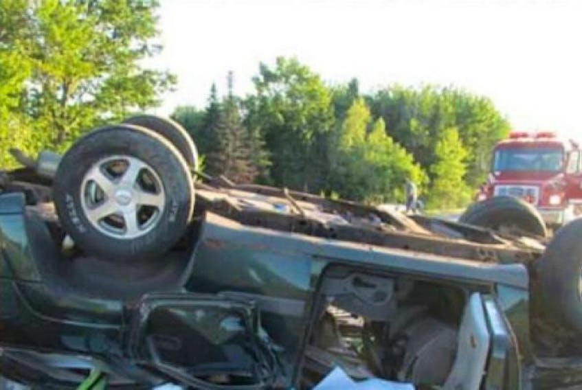 <span>FILE PHOTO: Maine State police posted this image to its Instagram account of a collision in Hampden, Maine last year. The driver of the tractor trailer involved in this collision is from Charlottetown and has been charged with aggravated driving to endanger.</span>