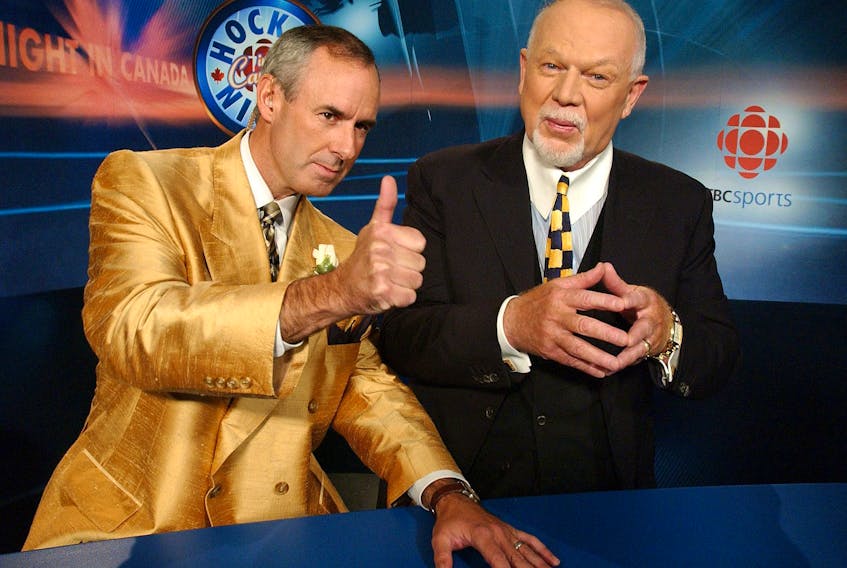 Ron MacLean and Don Cherry on the set of Coach’s Corner. GETTY FILE
