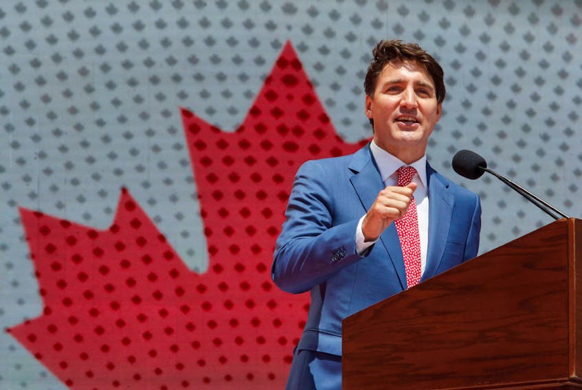Prime Minister Justin Trudeau speaks during Canada Day on Parliament Hill in Ottawa, Ontario, Canada, July 1, 2019.  