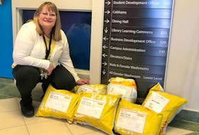 Catherine Green at CNA Headquarters in Stephenville was happy to receive packages of surgical masks, a donation from Jilin University – Lambton College in China. The Chinese university has been an international partner of CNA’s since 1999. 
Contribute