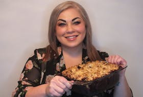 Chef Ilona Daniel puts a unique twist on traditional apple pie served with a cheese slice in her recipe for Christmas cobbler.