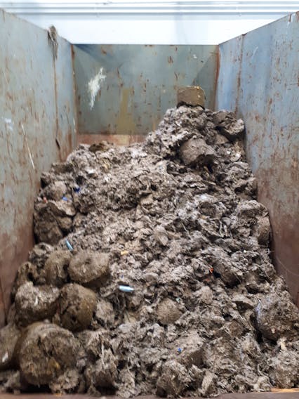 This picture was taken at Charlottetown’s wastewater treatment plant on Riverside Drive, showing disinfectant wipes that people flushed down the toilet. They have been plugging up the system, and the city is asking residents to throw them out in their waste containers, not flush them down the toilet.