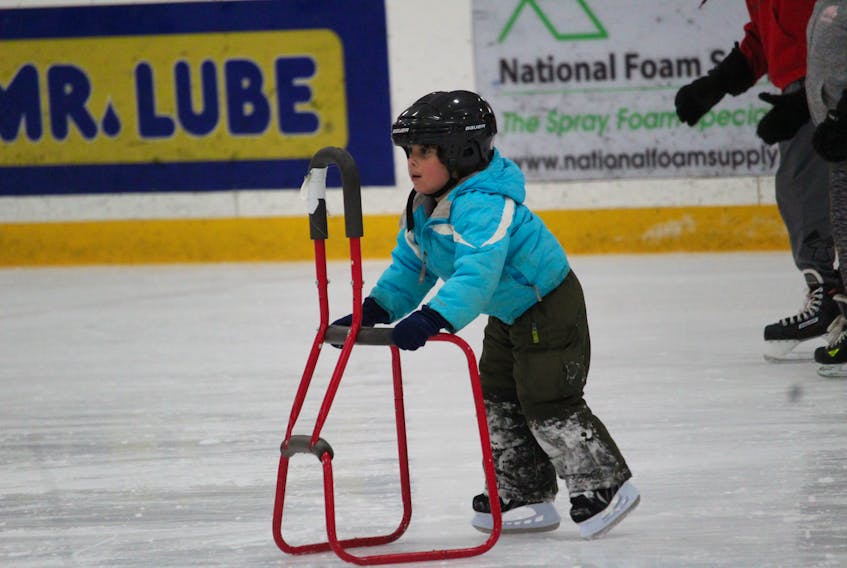 The smile on the face of Ethan Braganza of Bedford shows how much fun he was having at the Heritage Day free skate put on by the Fall River & Area Business Association (FRABA) on Feb. 17. Ethan's rosy cheeks also gave an indication of the fun he was having on the ice skating. (Pat Healey)