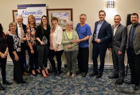 Among those attending the 2020 Clarenville Chamber of Commerce awards were, from left, chamber president Sherry Reid, Drs. Debora and Dean Halleran, Lisa Green, Bonita Critch, Angela Keats, Janet and Sandy Keel, Joe Wells, Grant Vardy, and past chamber president Joe Twyne. Missing from photo is Lee Avery. CONTRIBUTED BY PAUL TILLEY 
