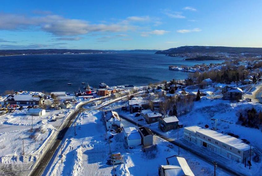 An aerial photo of Clarenville post-winter storm. PAUL TILLEY PHOTO